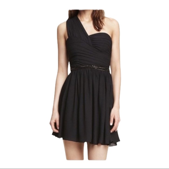 EXPRESS Black One-Shoulder Dress 6 - Picture 1 of 7